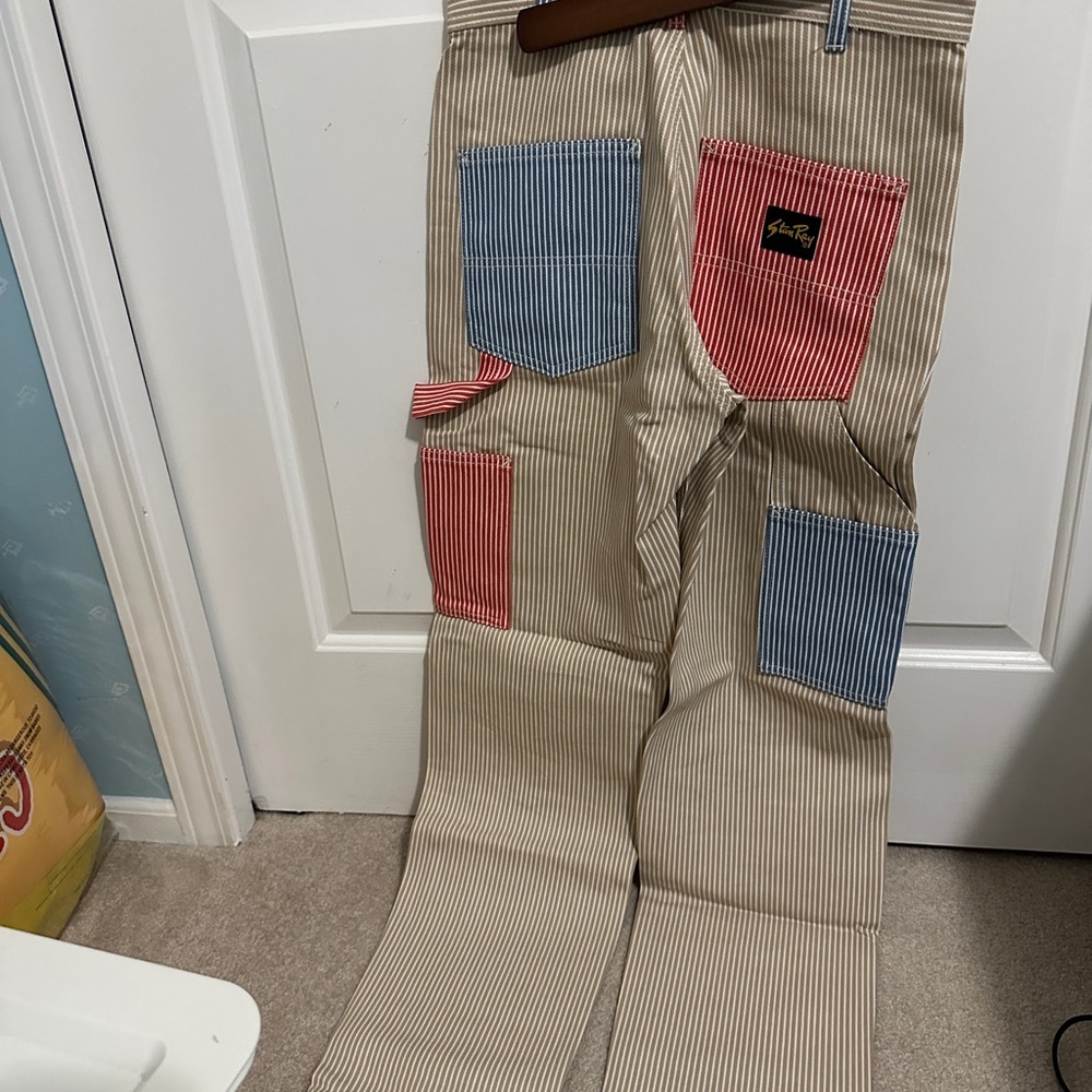 Stan Ray Striped Pants with Colorful Pockets